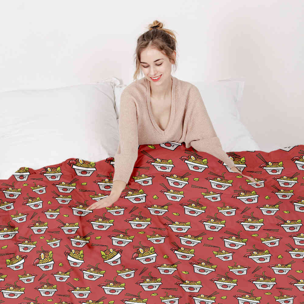Set de ropa de cama y mantas terapéuticas rojo para llevar