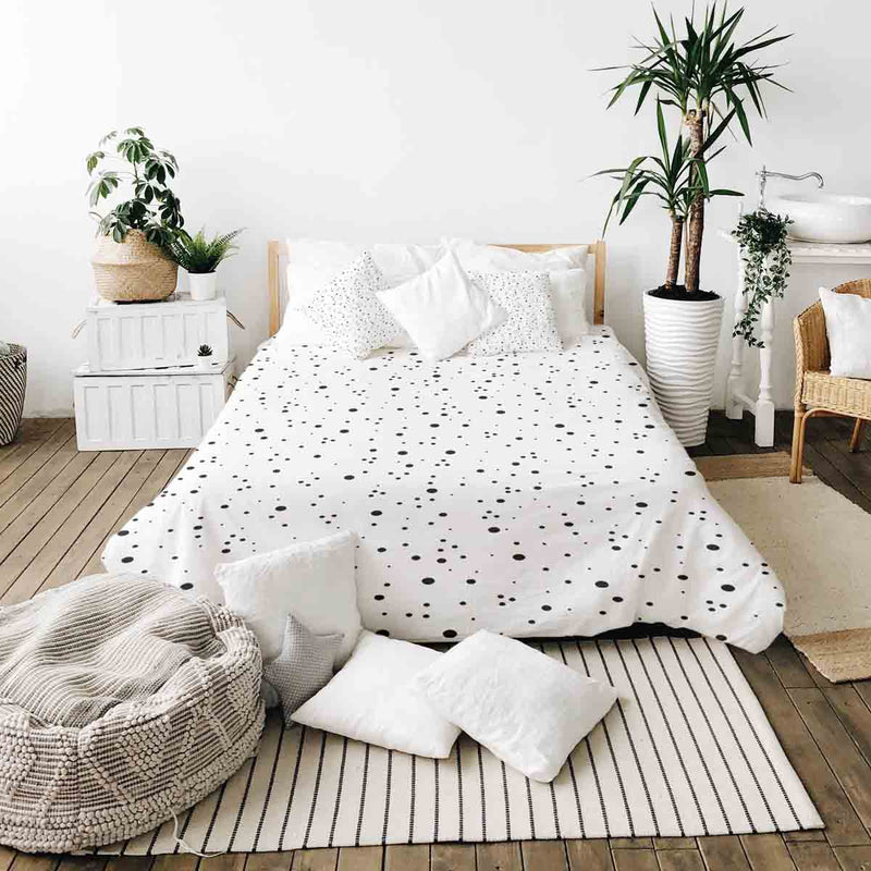 Set de ropa de cama con manta terapéutica y puntos de dálmata