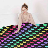 Set de ropa de cama con mantas terapéuticas y corazones de colores