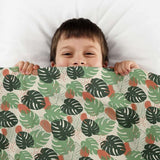 Manta terapéutica original - Funda de algodón Monstera clara