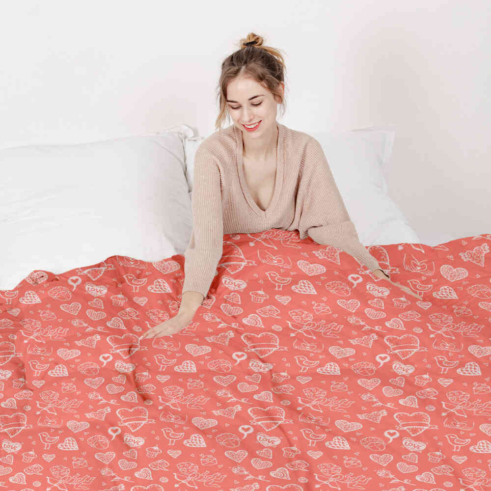 Set de ropa de cama con manta terapéutica Amor y Flecha del Amor