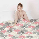 Juego de ropa de cama con mantas terapéuticas y flores abstractas coloridas