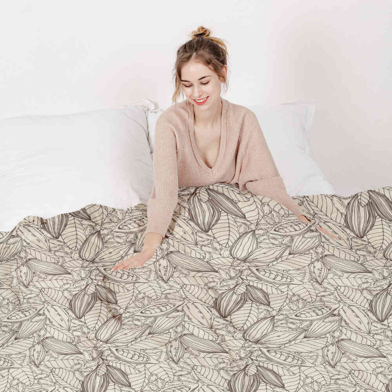 Juego de ropa de cama con manta terapéutica planta de cacao