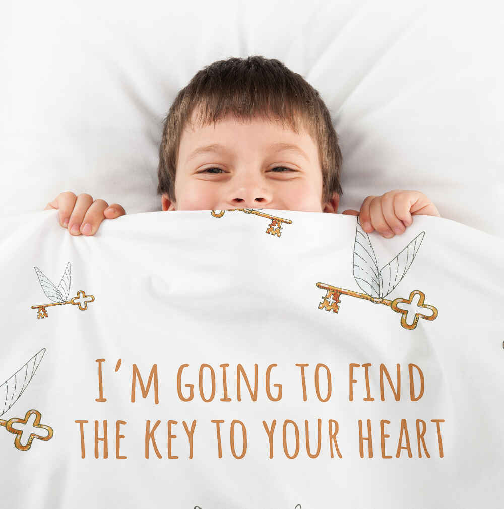 Manta terapéutica original - Funda de algodón blanca con llave voladora