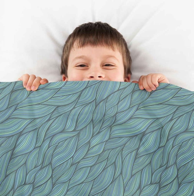 Set de ropa de cama con manta terapéutica tejido verde