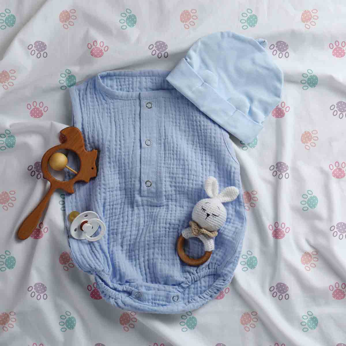 Manta terapéutica original - Funda de algodón blanca con patas de colores