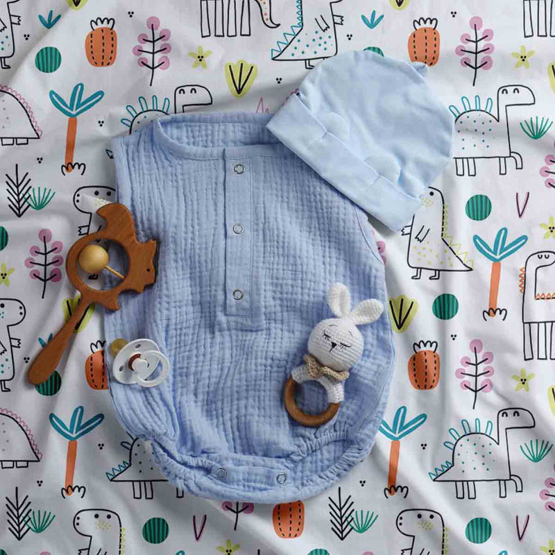 Set de ropa de cama con mantas terapéuticas y dinosaurios coloridos