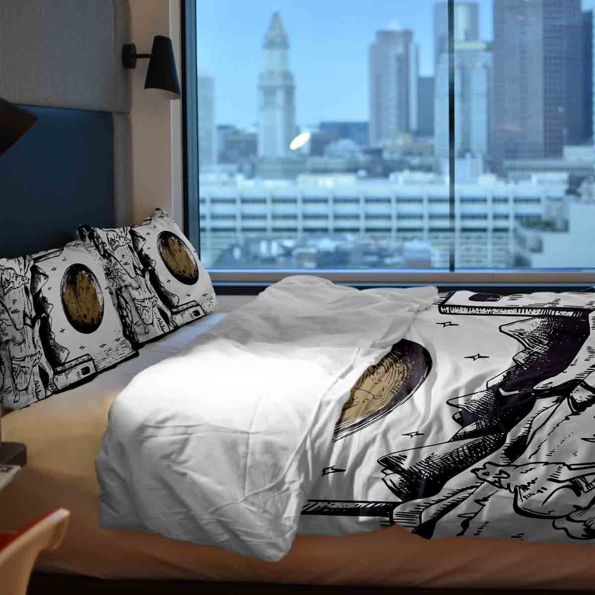 Set de ropa de cama y manta terapéutica Lobo y Luna