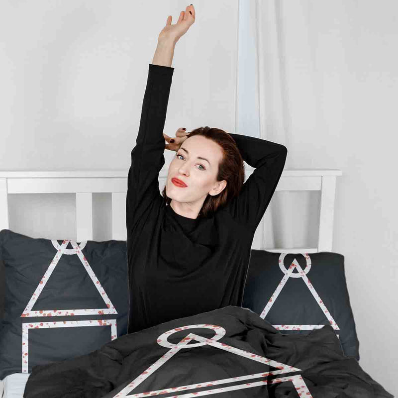 Set de ropa de cama con mantas terapéuticas formas sangrientas