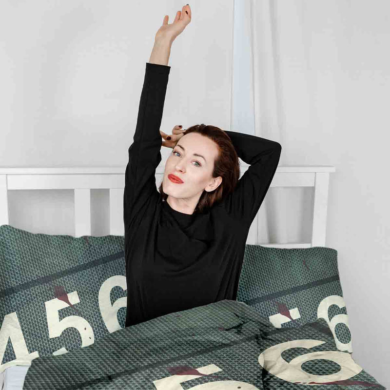 Set de ropa de cama y manta terapéutica verde 456