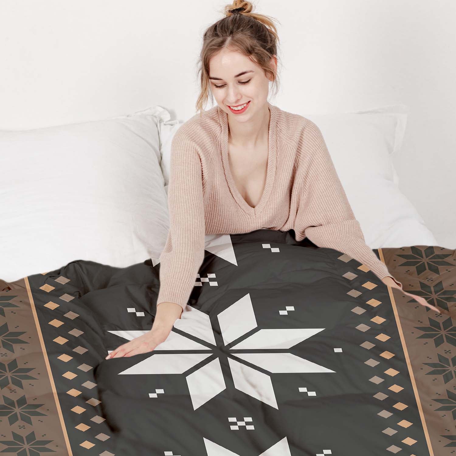 Manta terapéutica original - Funda de algodón a rayas con estrellas