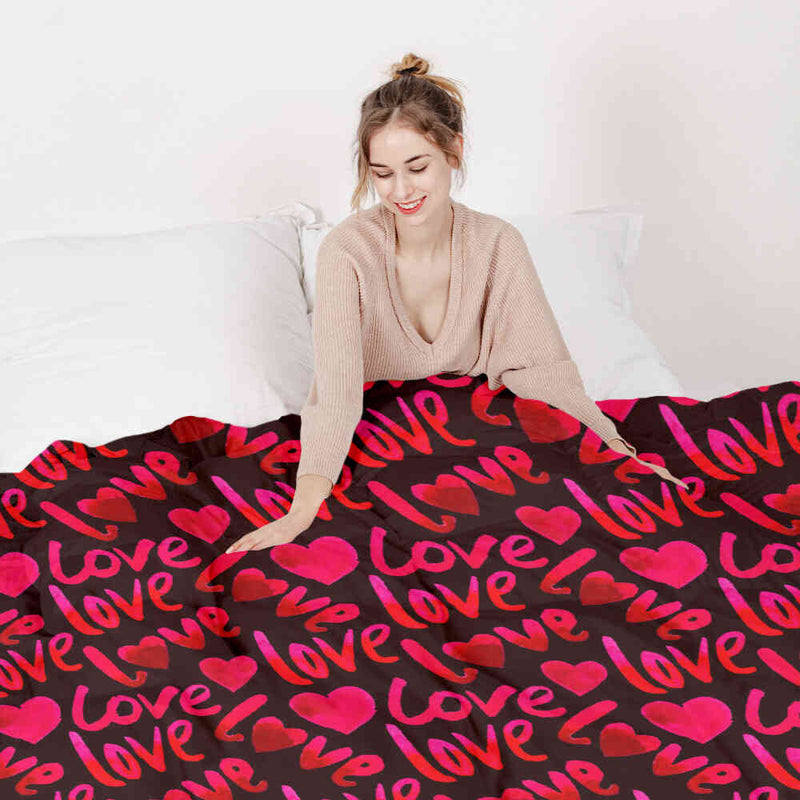 Manta terapéutica original - Funda de algodón negra con inscripción Love