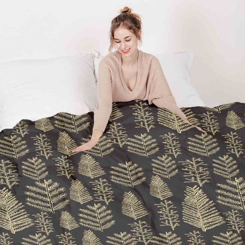 Manta terapéutica original - Funda de algodón con motivo de bosque