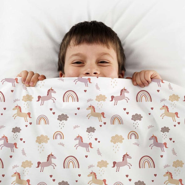 Manta terapéutica original - Manta de peso unicornio con funda de algodón para niños