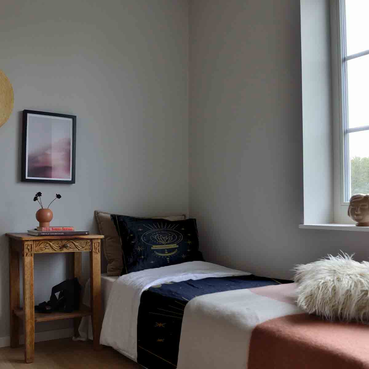 Juego de ropa de cama con manta terapéutica y bola de cristal