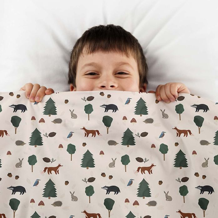 Manta terapéutica original - Manta con peso de animales del bosque con funda de algodón para niños