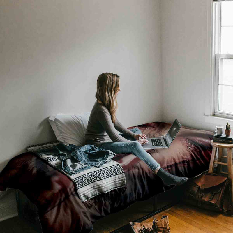 Set de ropa de cama con manta terapéutica Halloween cara