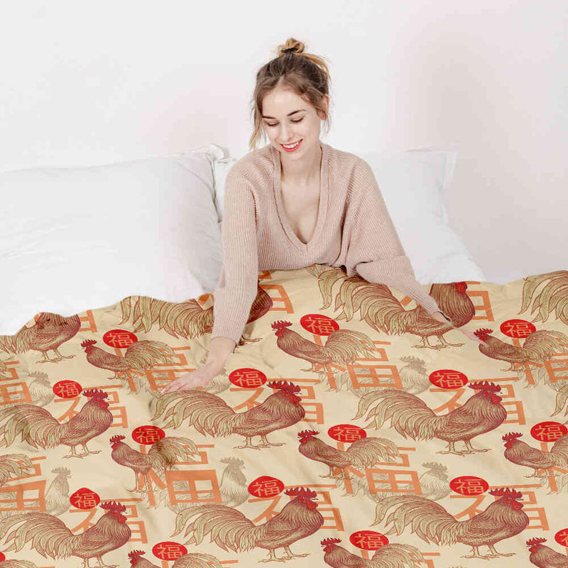 Set de ropa de cama con manta terapéutica gallo chino
