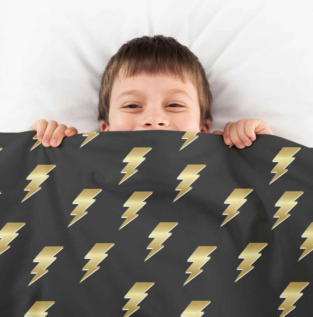 Juego de ropa de cama con manta terapéutica negro con Harry Blitz