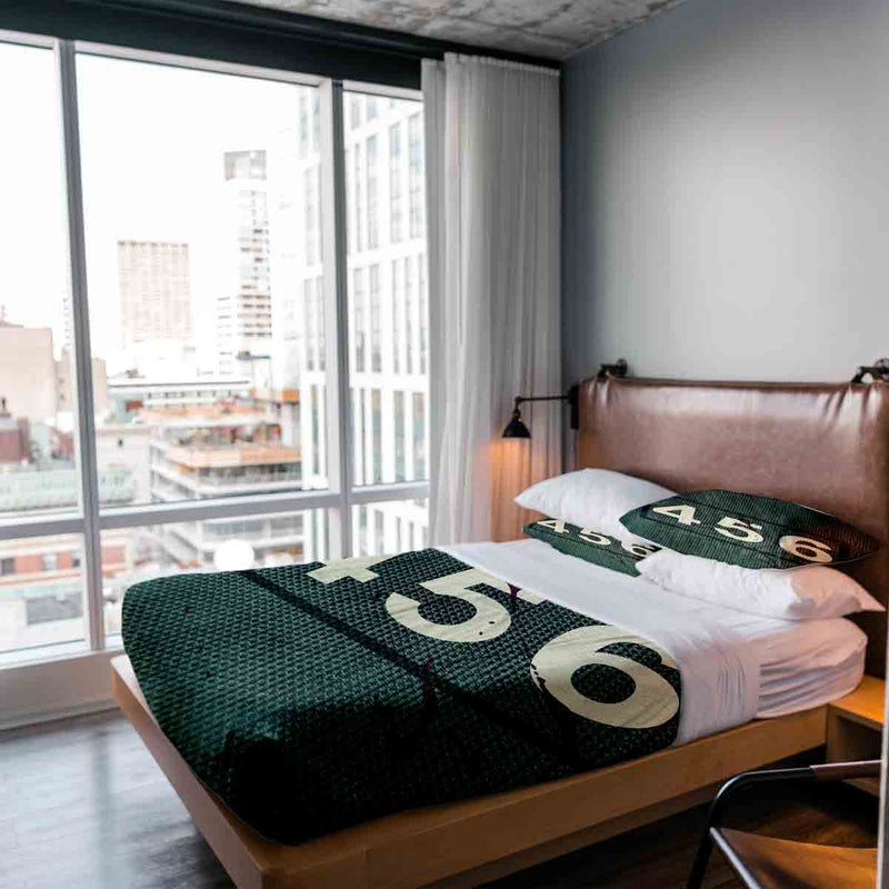 Set de ropa de cama y manta terapéutica verde 456