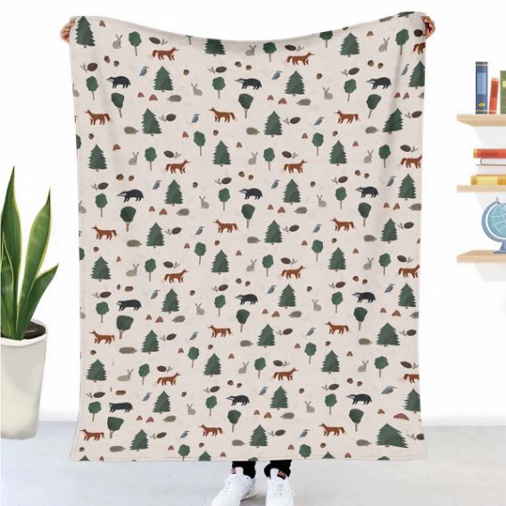 Manta terapéutica original - Funda de algodón Animales del bosque
