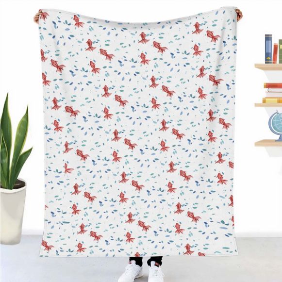 Manta terapéutica original - Funda de algodón Peces rojos