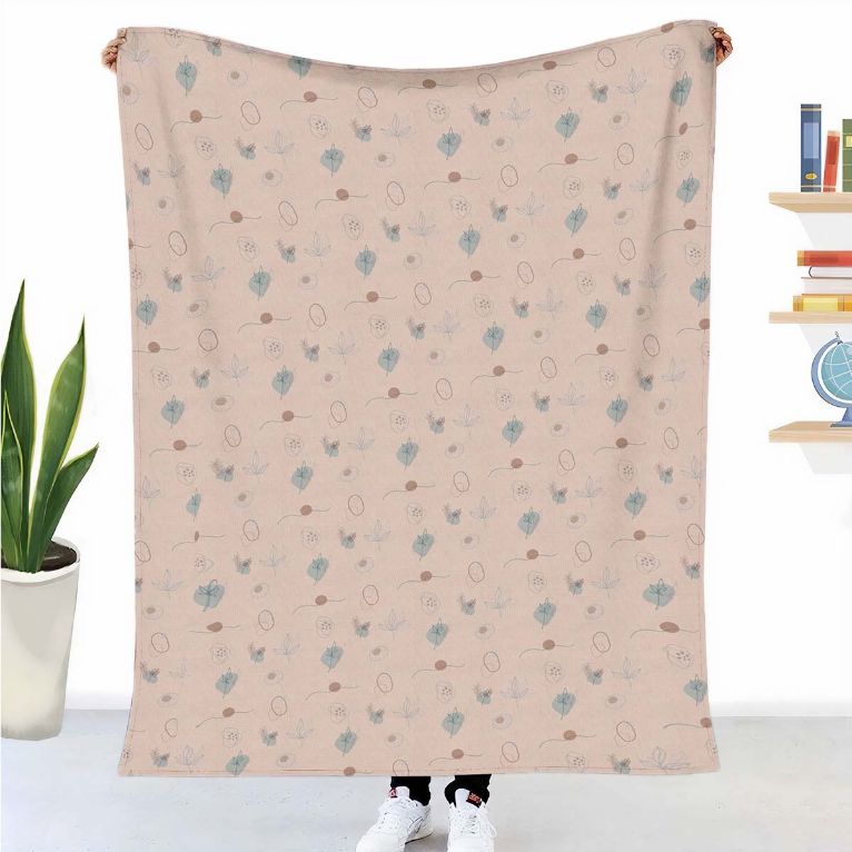 Manta terapéutica original - Funda de algodón rosa con plantas