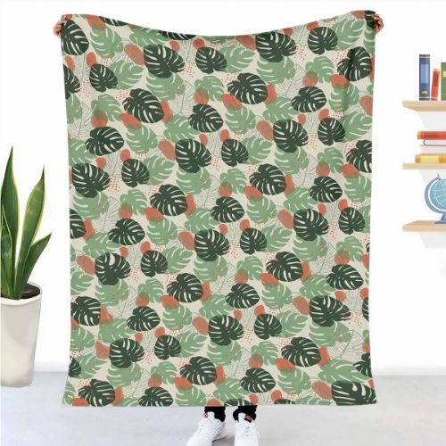 Manta terapéutica original - Funda de algodón Monstera clara