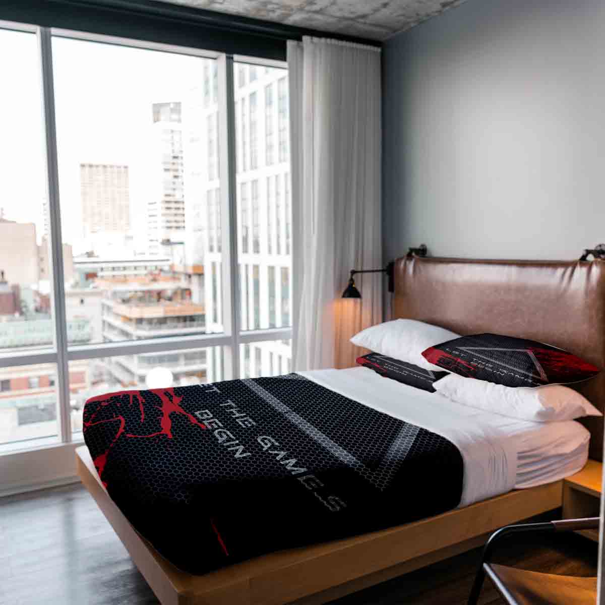 Juego de ropa de cama para terapia, negro, juegos